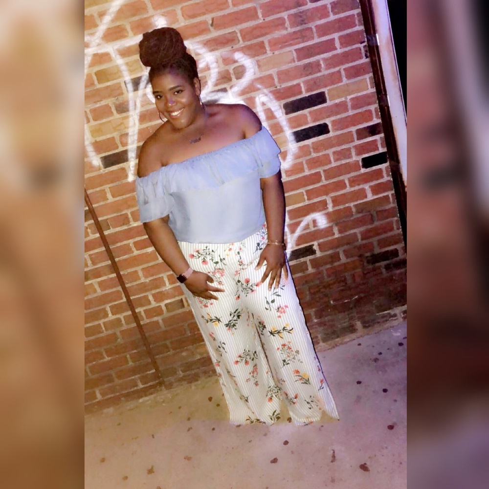 Plus size floral pants